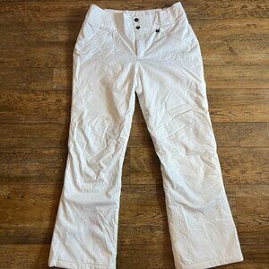 NILS Womens White Snow Ski Pants Thermo Lite Insulated 14 Adjustable Waist